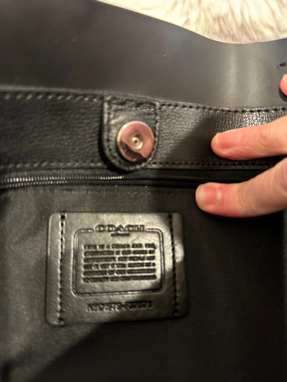 Coach Shimmery Holographic Peacock Blue Tote, Like New - Picture 6 of 8